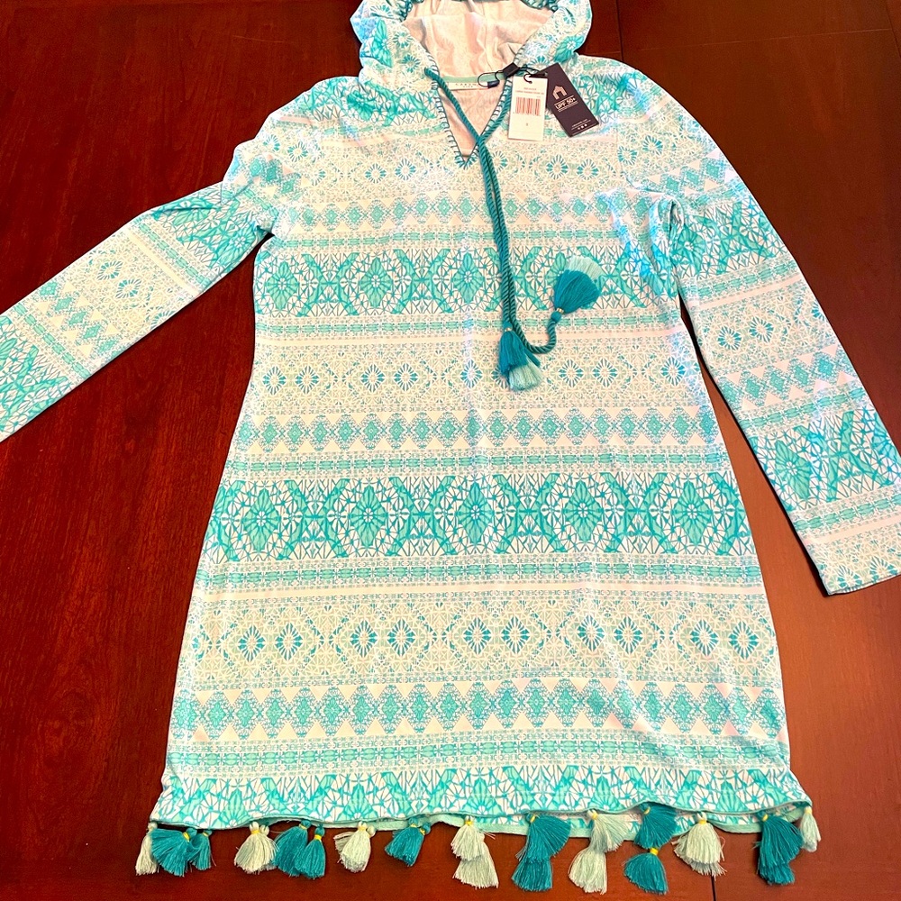 🥰NWT‼️Cabana Life Hooded Tassel Cover-up Sz S🏖